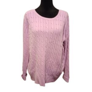 St. John's  Bay Women's Size XL Pink Cable Knit Sweater